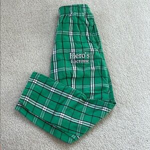 Lacrosse Green Plaid Kids pj pants